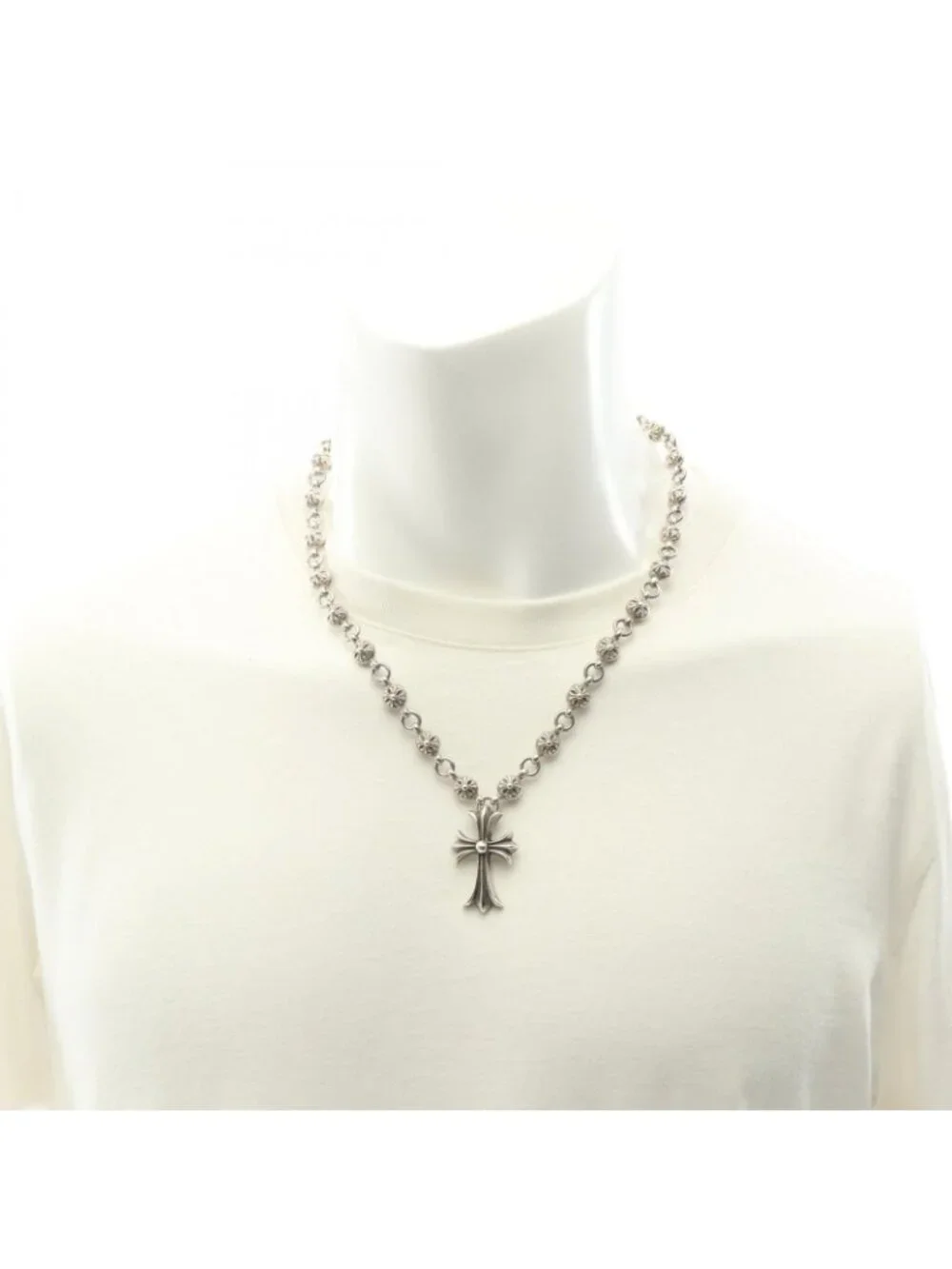Chrome Hearts Ha Necklace Cross 925 Sterling Silver